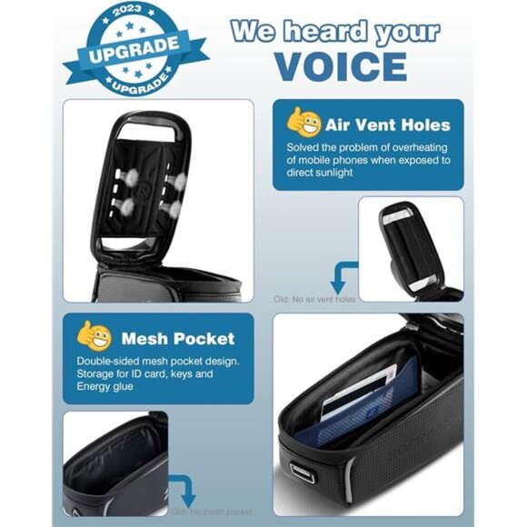 Bike/Bicycle Phone Front Frame Bag, Waterproof, Tube Bag,Cycling Pouch - Picture 2 of 7